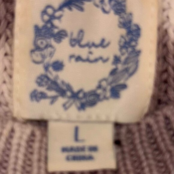 Blue Rain Women’s Cotton Sweater size Large Neutral and Blue Tie dye - Picture 3 of 6